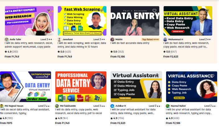 2025 में Online Paise Kaise Kamaye - जाने 35 नए तरीके, घर बैठे डेली ₹3,500 तक कमाए 4 Fiverr Data Entry Charge