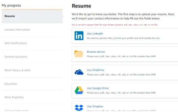 2025 में Amazon में जॉब कैसे पाए - पूरी जानकारी 6 Resume Upload Kare
