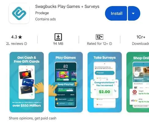 Ads Dekhkar Paise Kaise Kamaye - 2025 के Top 10 ऐड देखकर पैसे कमाने वाला ऐप 6 Swagbucks Play Games + Surveys
