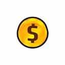 a yellow coin with a black dollar sign, Peer2Profit